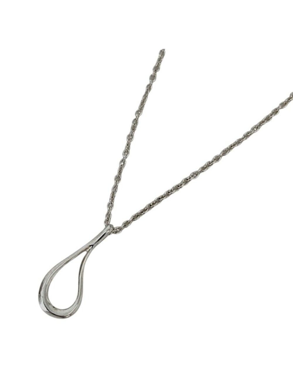 Tiffany & Co Elsa Peretti Open Teardrop Necklace 925 Sterling Silver